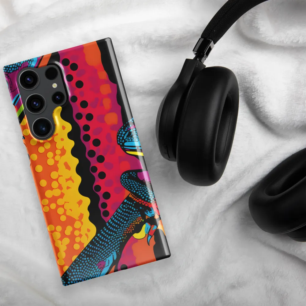 Colorful Encounters: The Playful Geckos | Phone Case |  S23 Ultra | Snap Case | Glossy