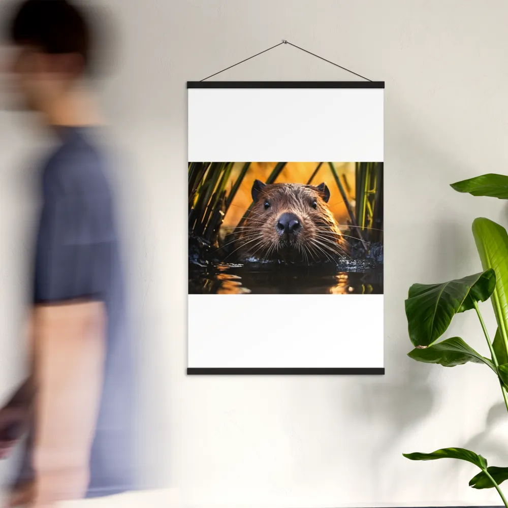 Beaver Serenity: A Natural Portrait | Poster With Black Wood Hanger | 24″×36″