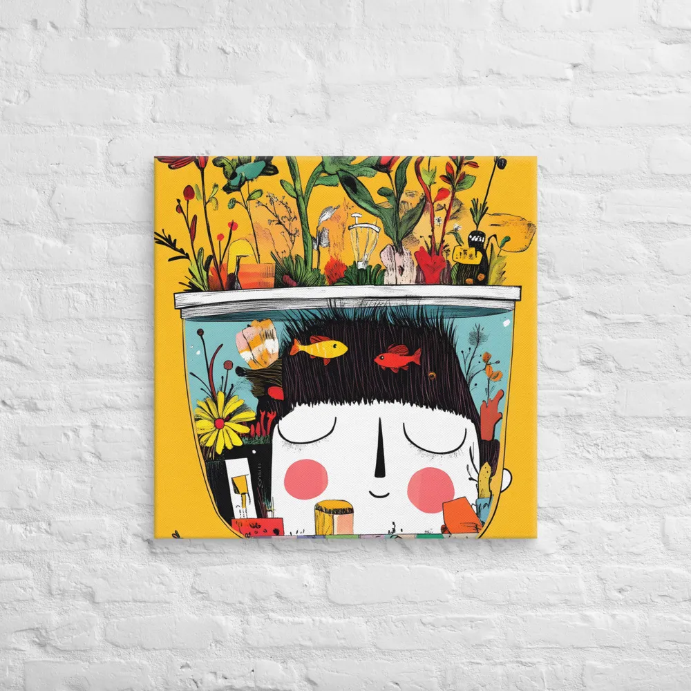 Whimsical Garden Head | Canvas | 26″×26″