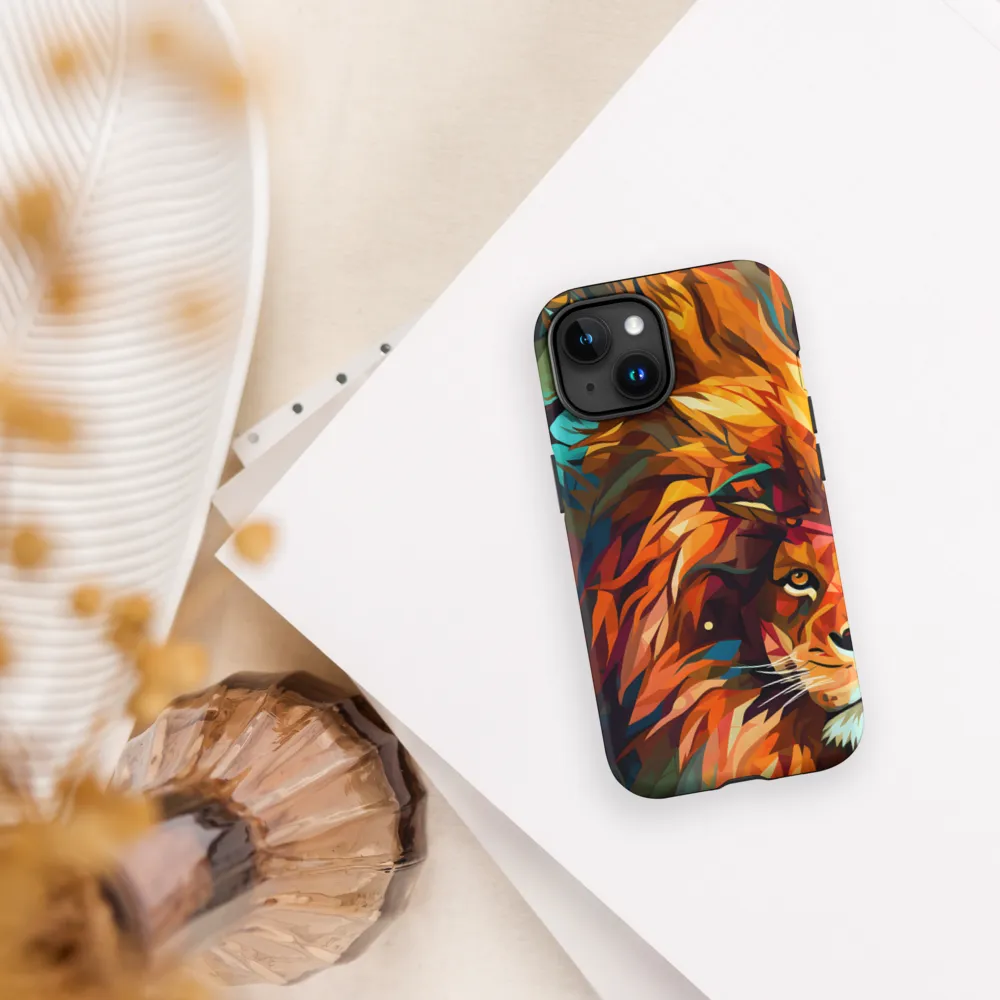 Majestic Gaze: The Polygonal Lion