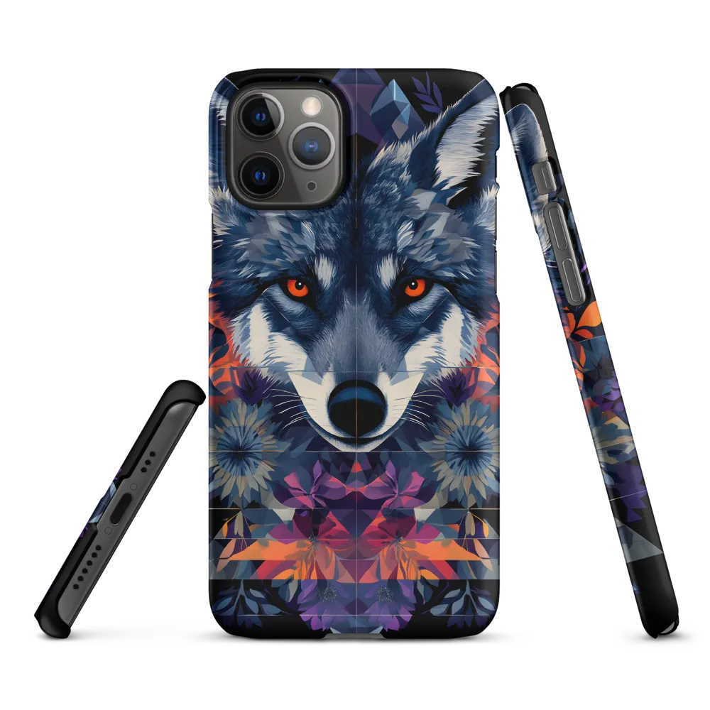 Mystical Wolf Amidst Floral Geometry