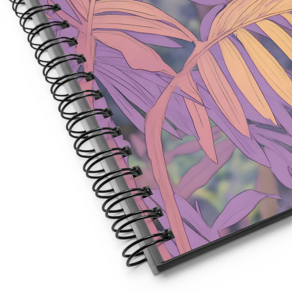 Harmonious Leaves in Digital Twilight | Spiral Notebook