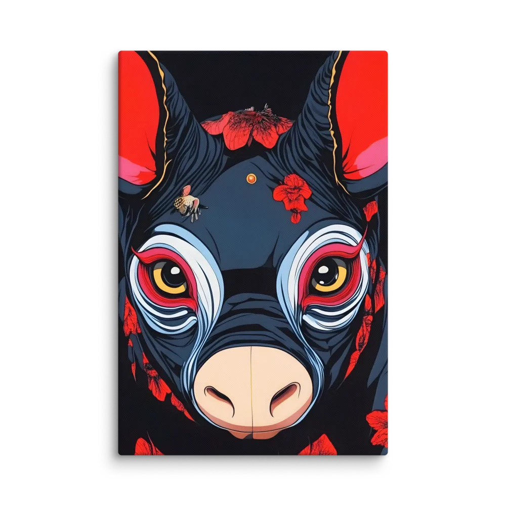 Mystical Bull with Floral Motifs