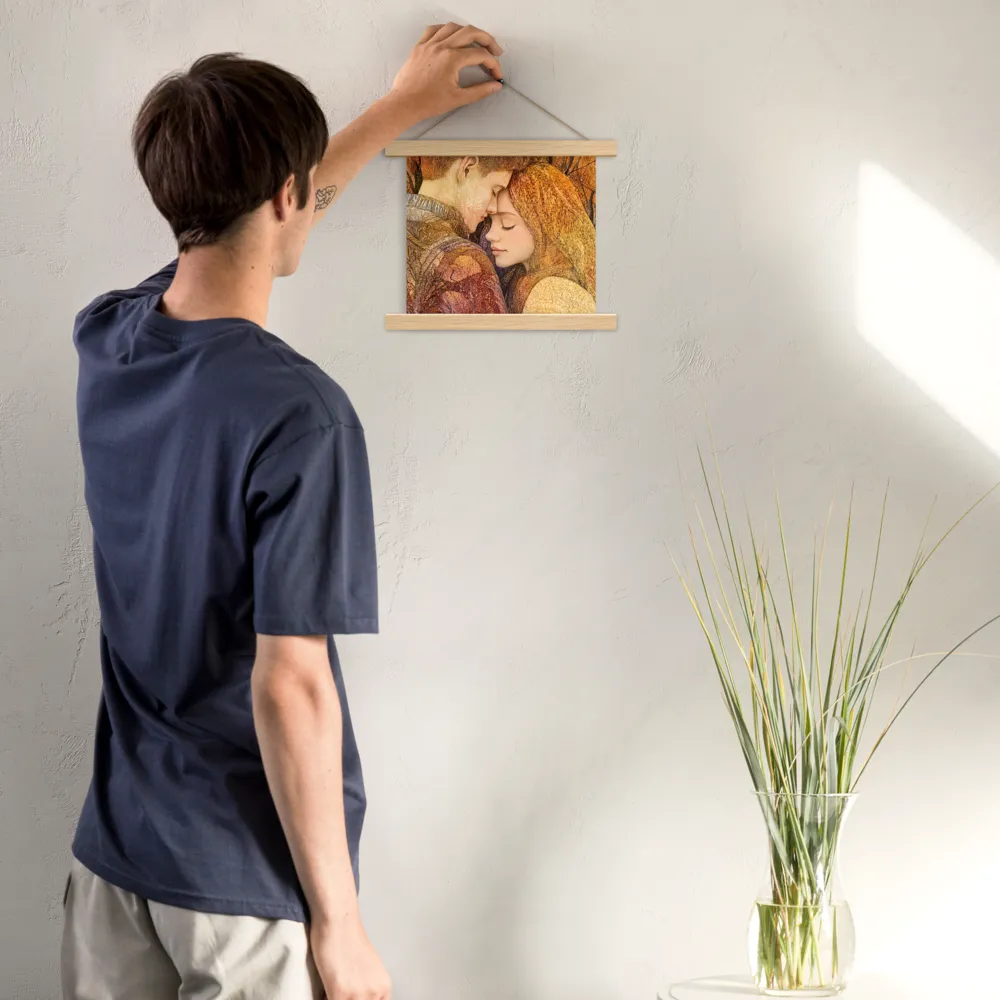 Embrace of Autumn | Poster With Oak Wood Hanger | 10″×10″