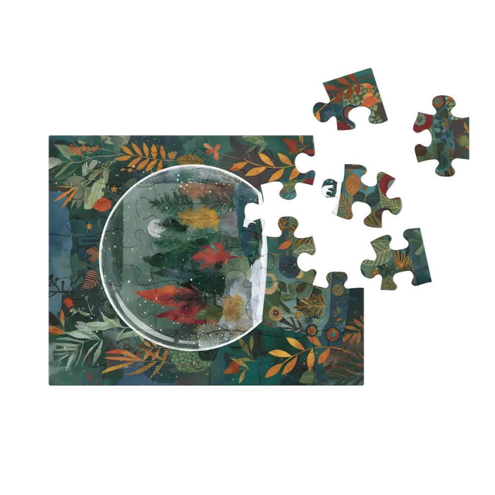 Woodland Snow Globe 
 Jigsaw Puzzle in Tin Box