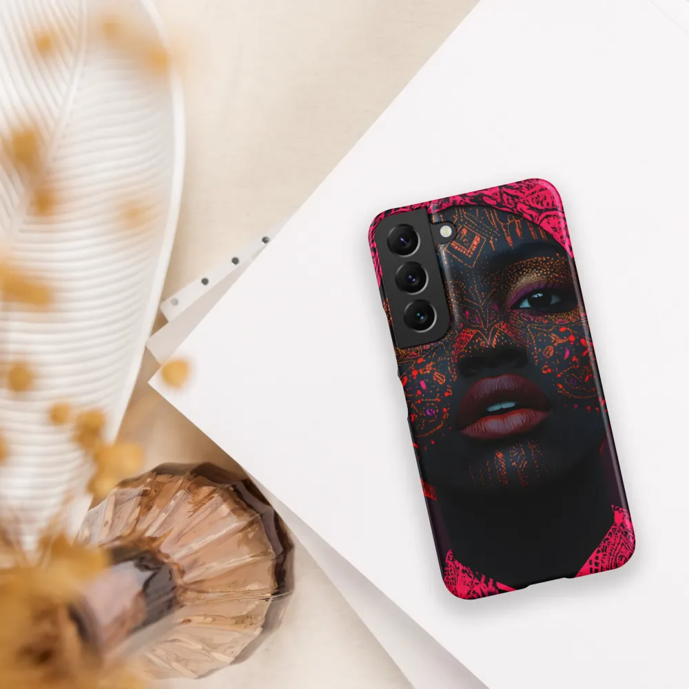 Neon Adornments: A Portrait of Cultural Expression | Phone Case |  S22 | Snap Case | Matte