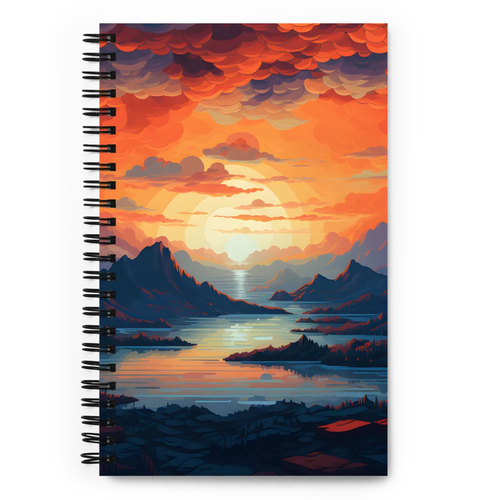 Ethereal Evening: A Digital Dusk | Spiral Notebook