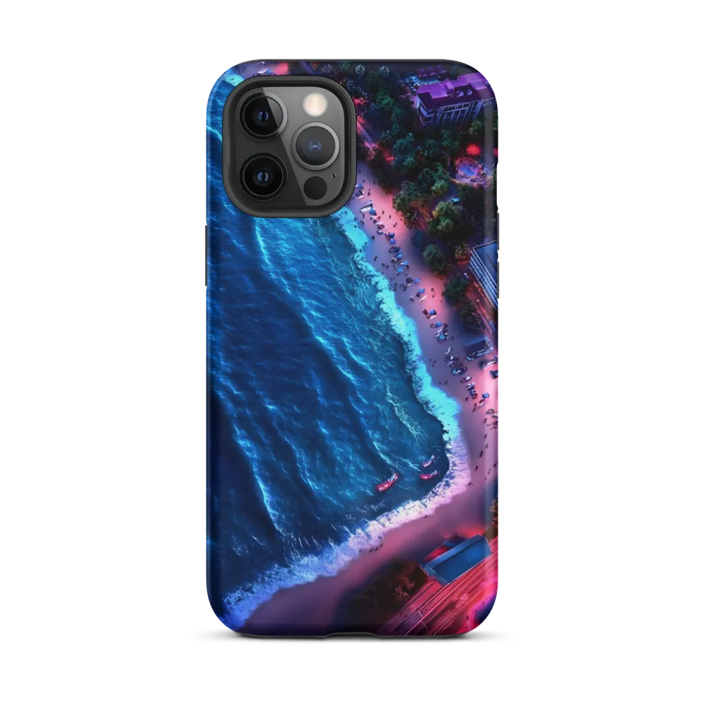 Twilight Reflections: A Serene Beach Aerial | Phone Case |  12 Pro Max | Tough Case | Matte