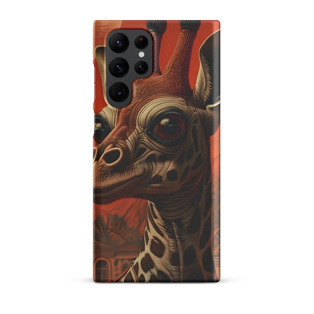 Whimsical Giraffe in an Orange Dreamscape