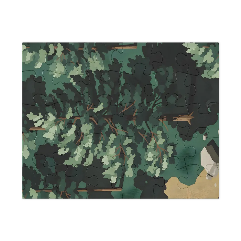 Pine Grove Pattern 
 Jigsaw Puzzle in Tin Box