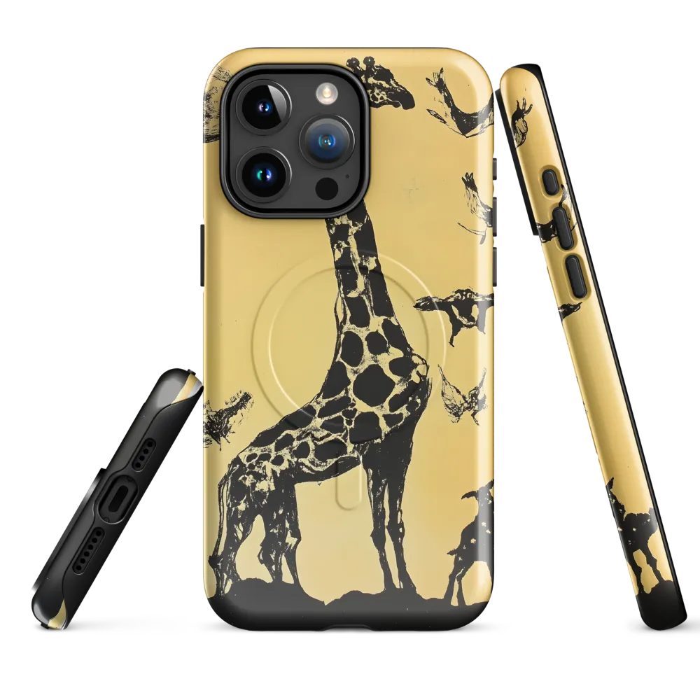 Whimsical Harmony of Giraffe and Birds