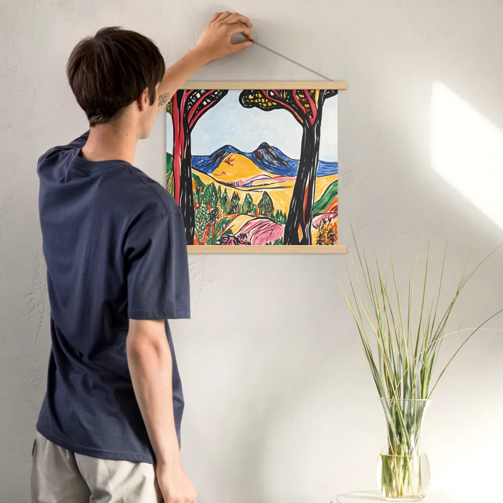 Vibrant Nature's Embrace | Poster With Oak Wood Hanger | 18″×18″