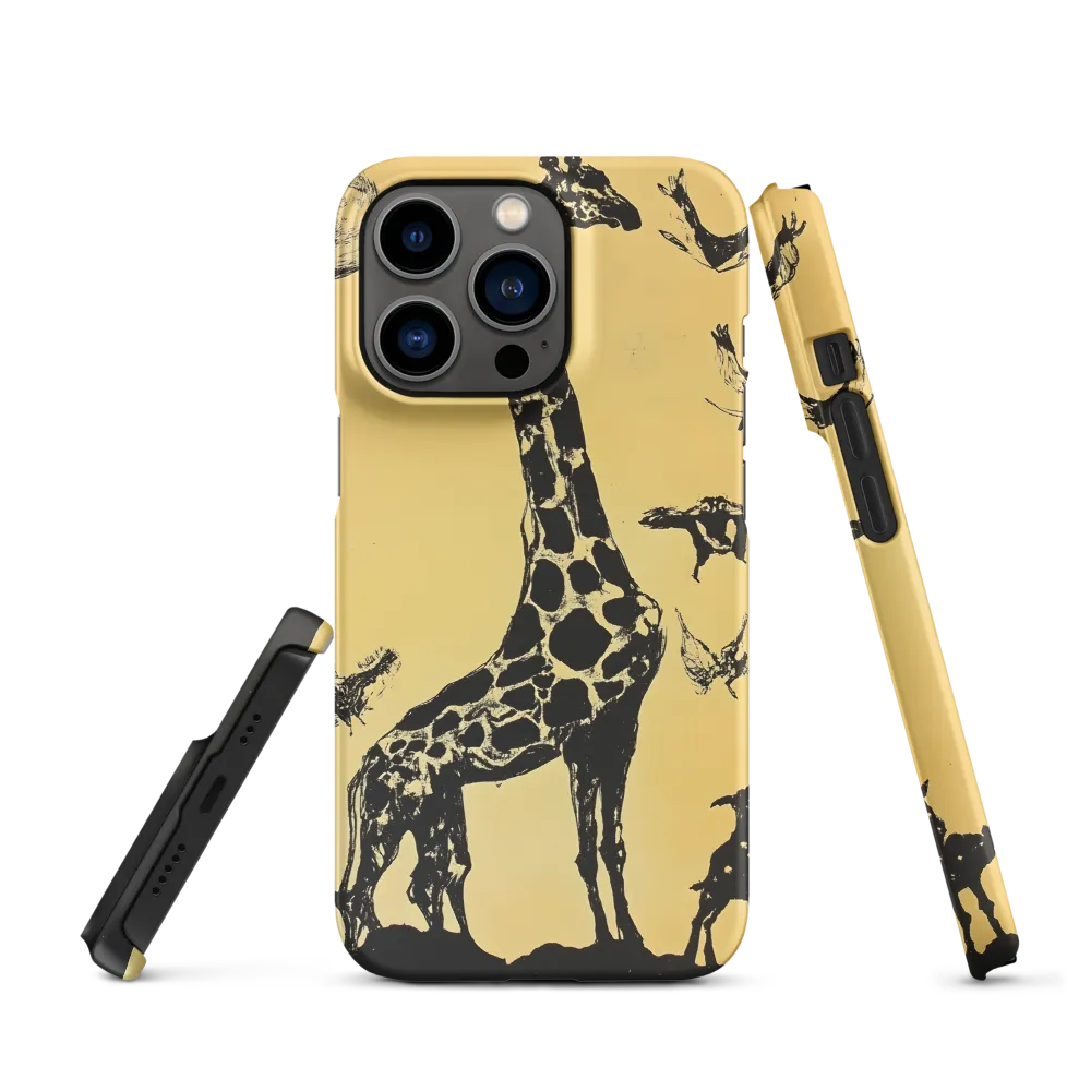 Whimsical Harmony of Giraffe and Birds