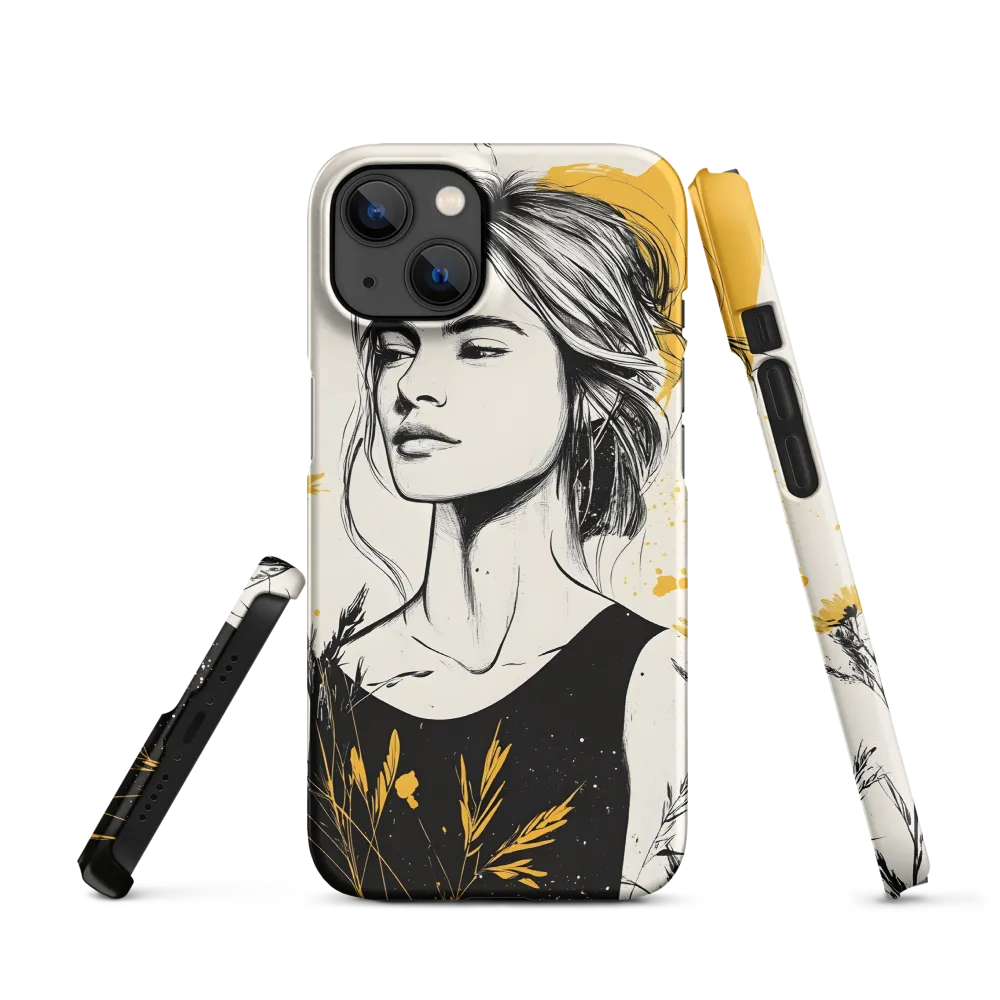 Golden Bloom — Portrait with Botanicals