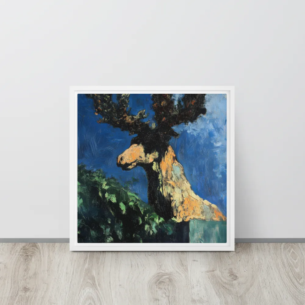 The Majestic Deer in Nature | Canvas with White Frame | 16″×16″