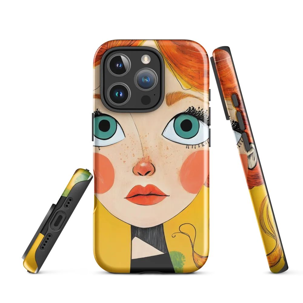 Whimsical Portrait of a Girl | Phone Case |  16 Pro | Tough Case | Glossy