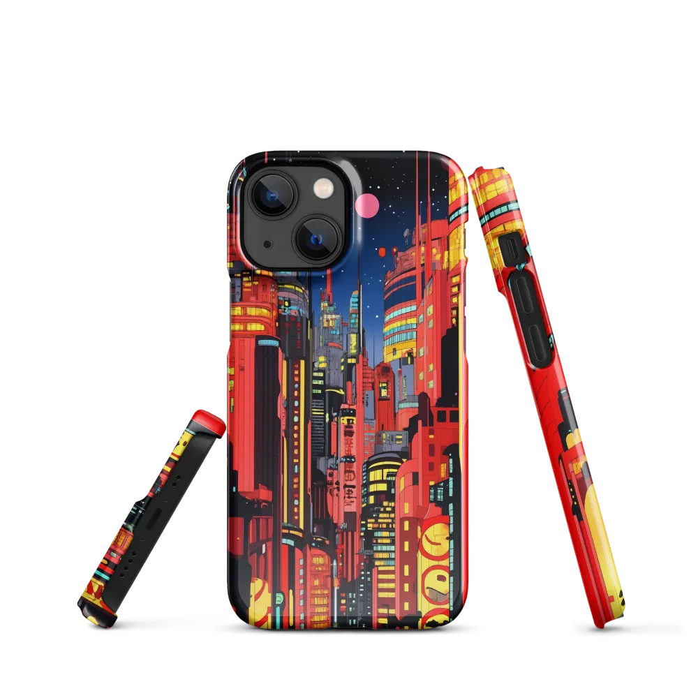 Neon Dreams: A Cyberpunk Cityscape | Phone Case |  13 Mini | Snap Case | Glossy
