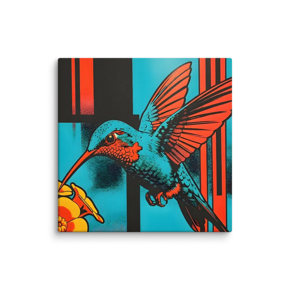 Cyan Hummingbird 
 Canvas | 18″x 18″