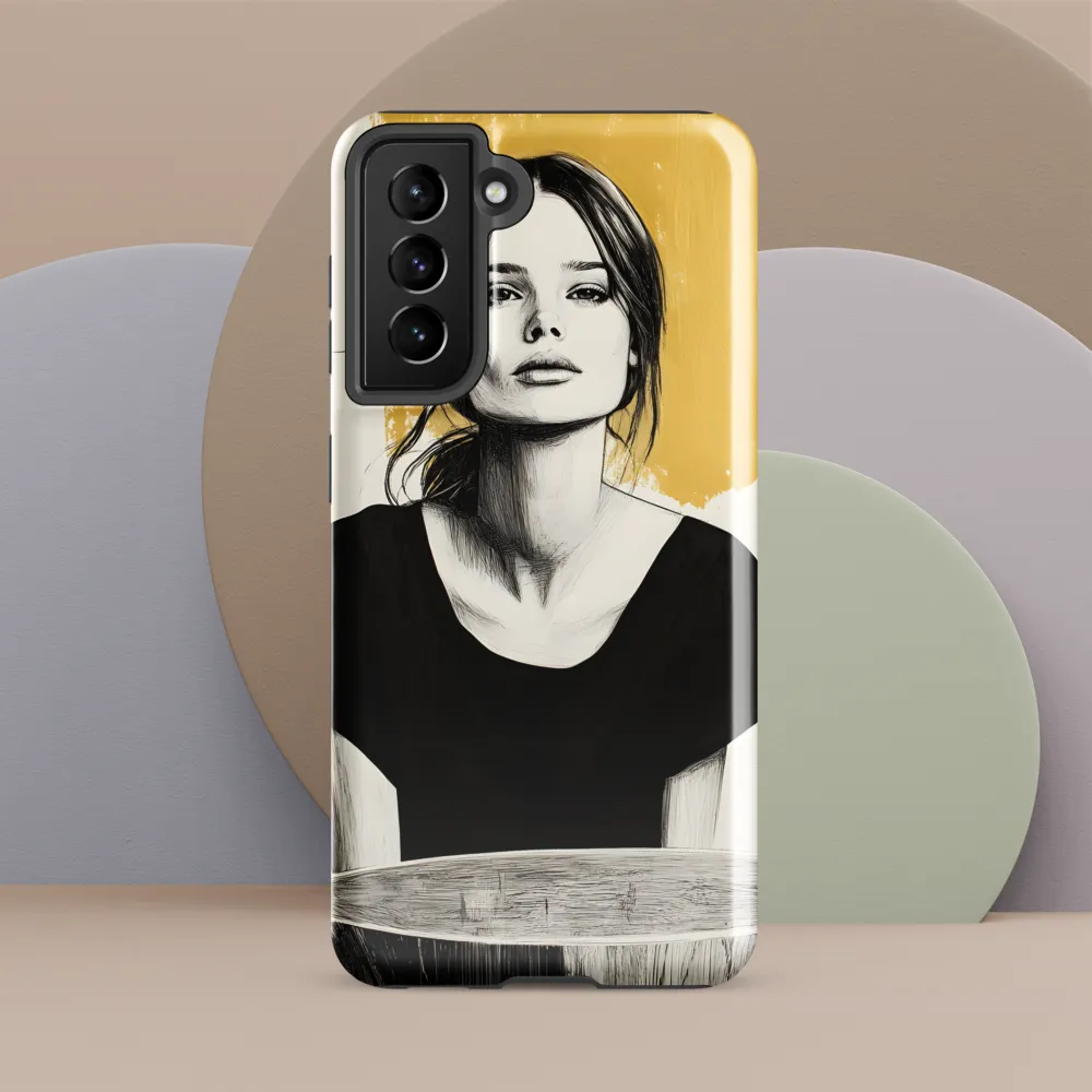 Golden Serenity: A Minimalist Portrait