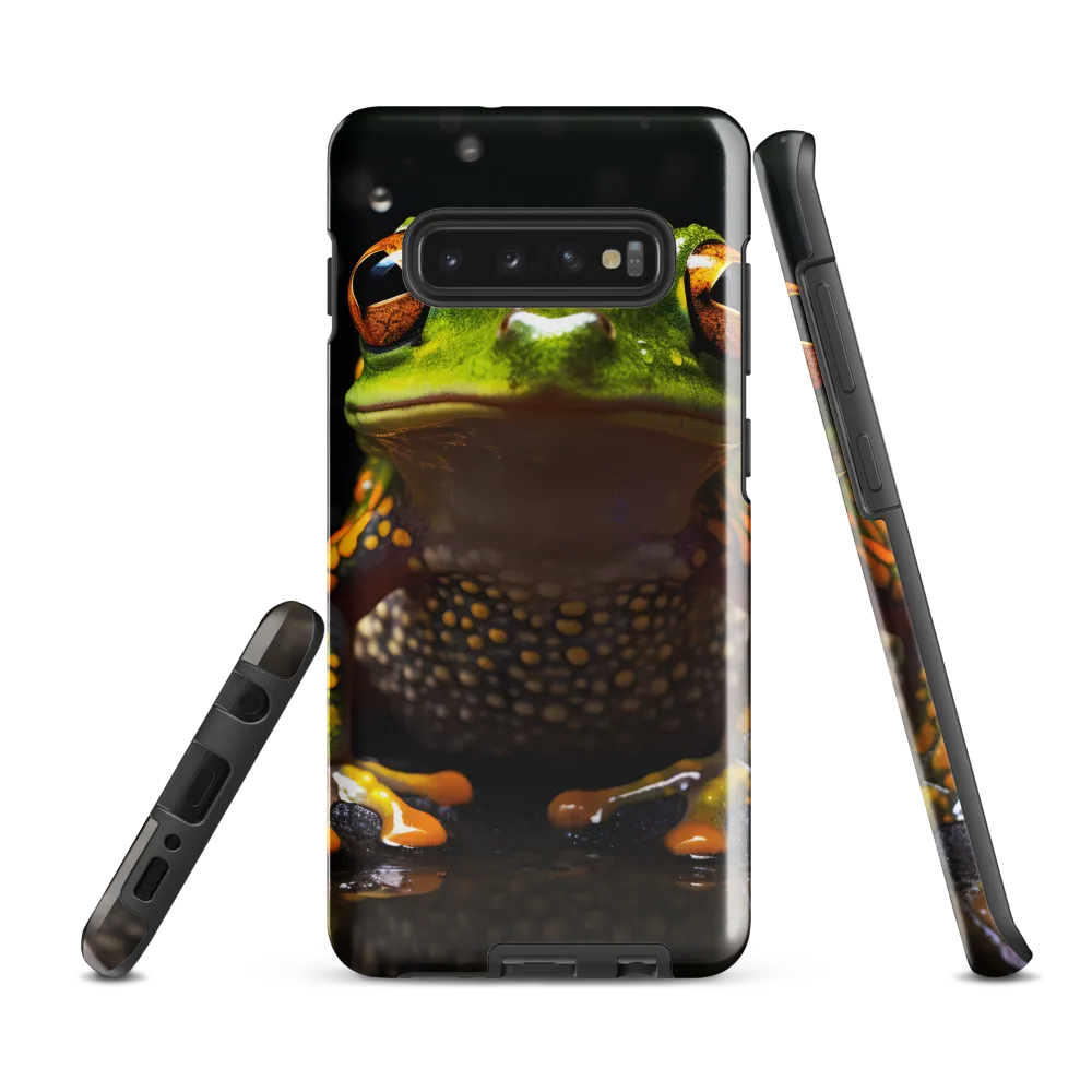 Emerald Elegance: The Frog in Focus | Phone Case |  S10 Plus | Tough Case | Glossy