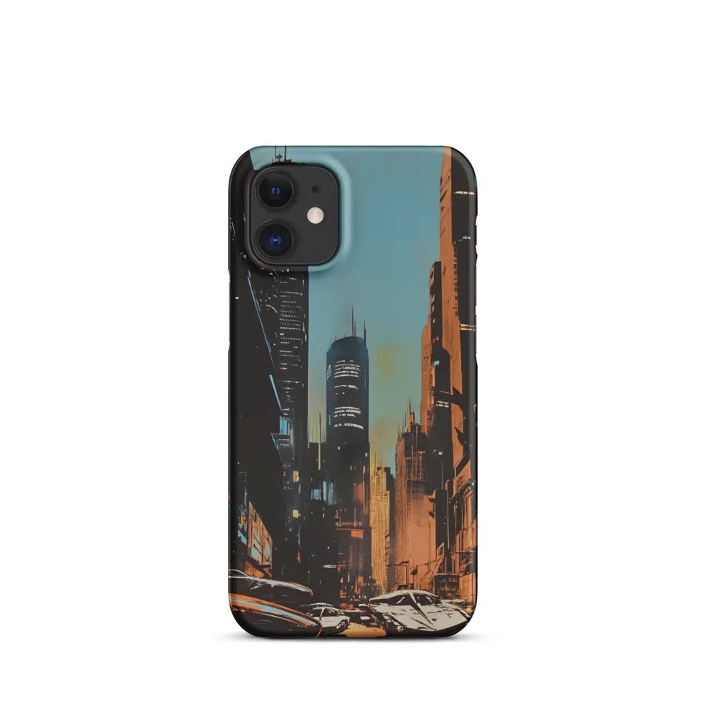 Futuristic Cityscape in Blue and Orange