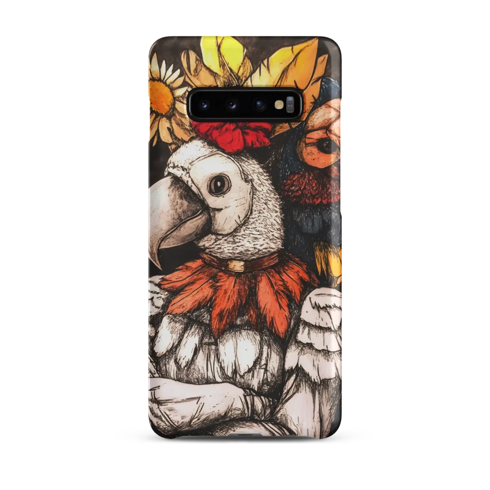 The Surreal Guardian: A Dance of Feathers and Flowers