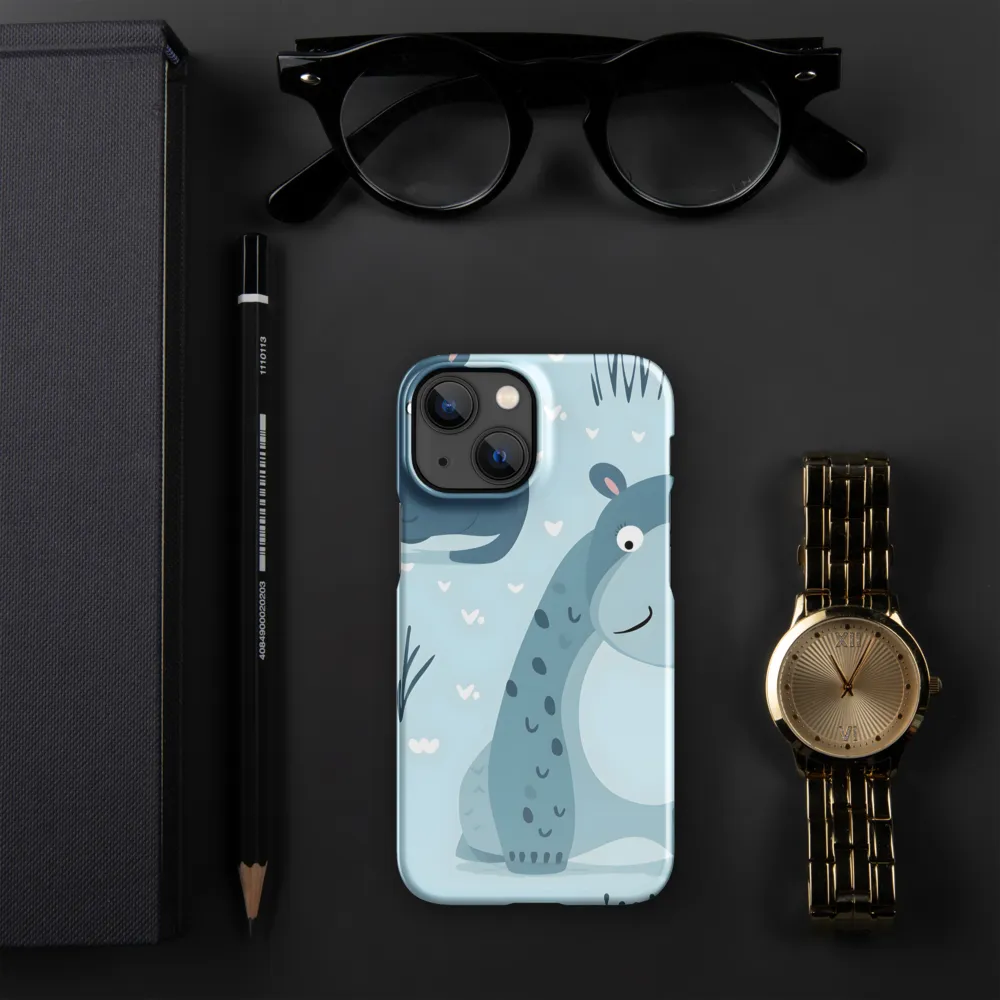 Whimsical Hippo Delight | Phone Case |  13 Mini | Snap Case | Glossy