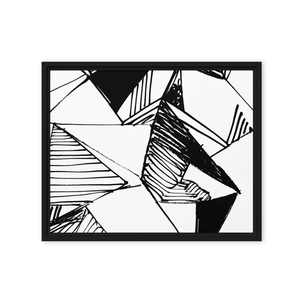Dynamic Geometry in Ink | Canvas with Black Frame | 16″×20″