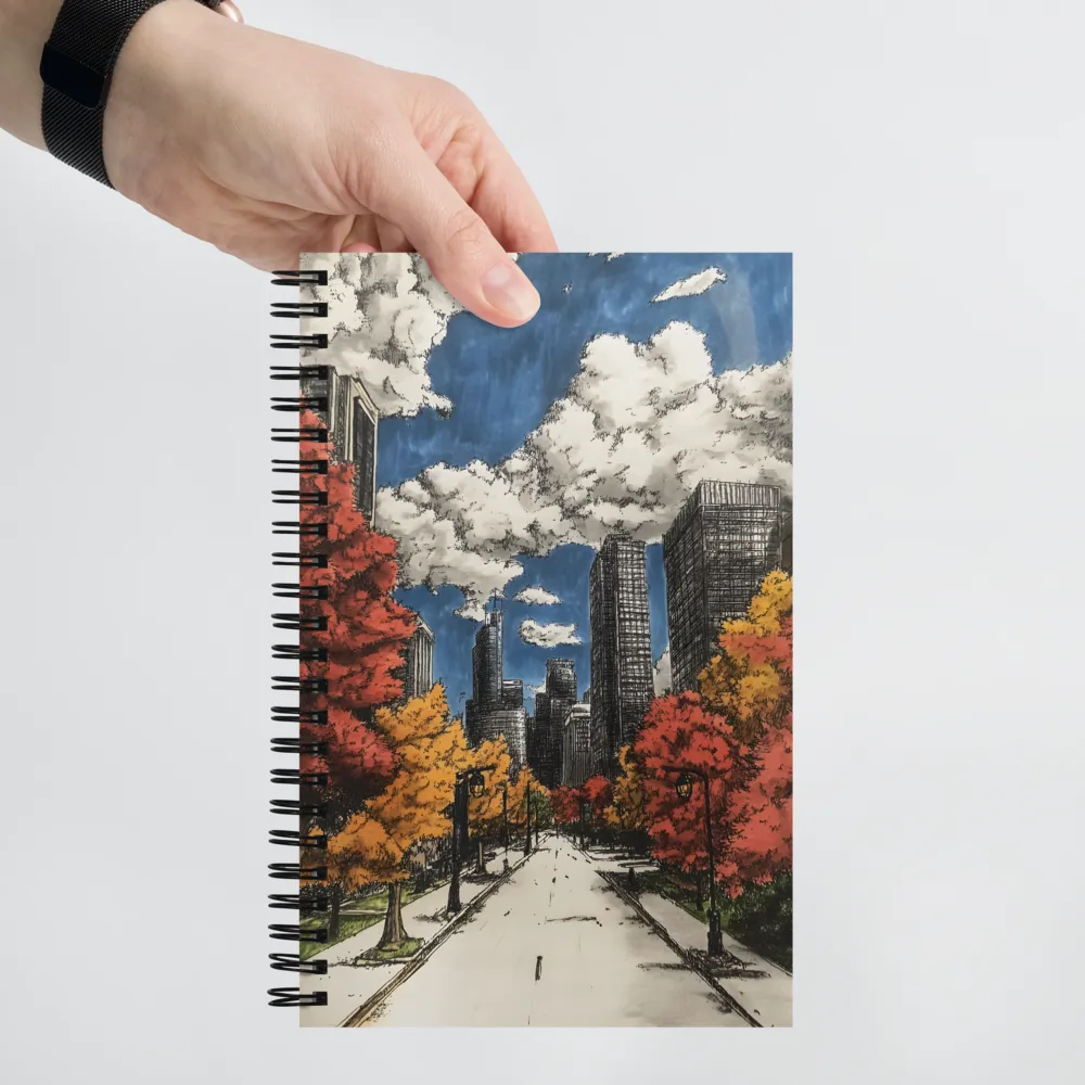 Autumn Serenity in the City | Spiral Notebook