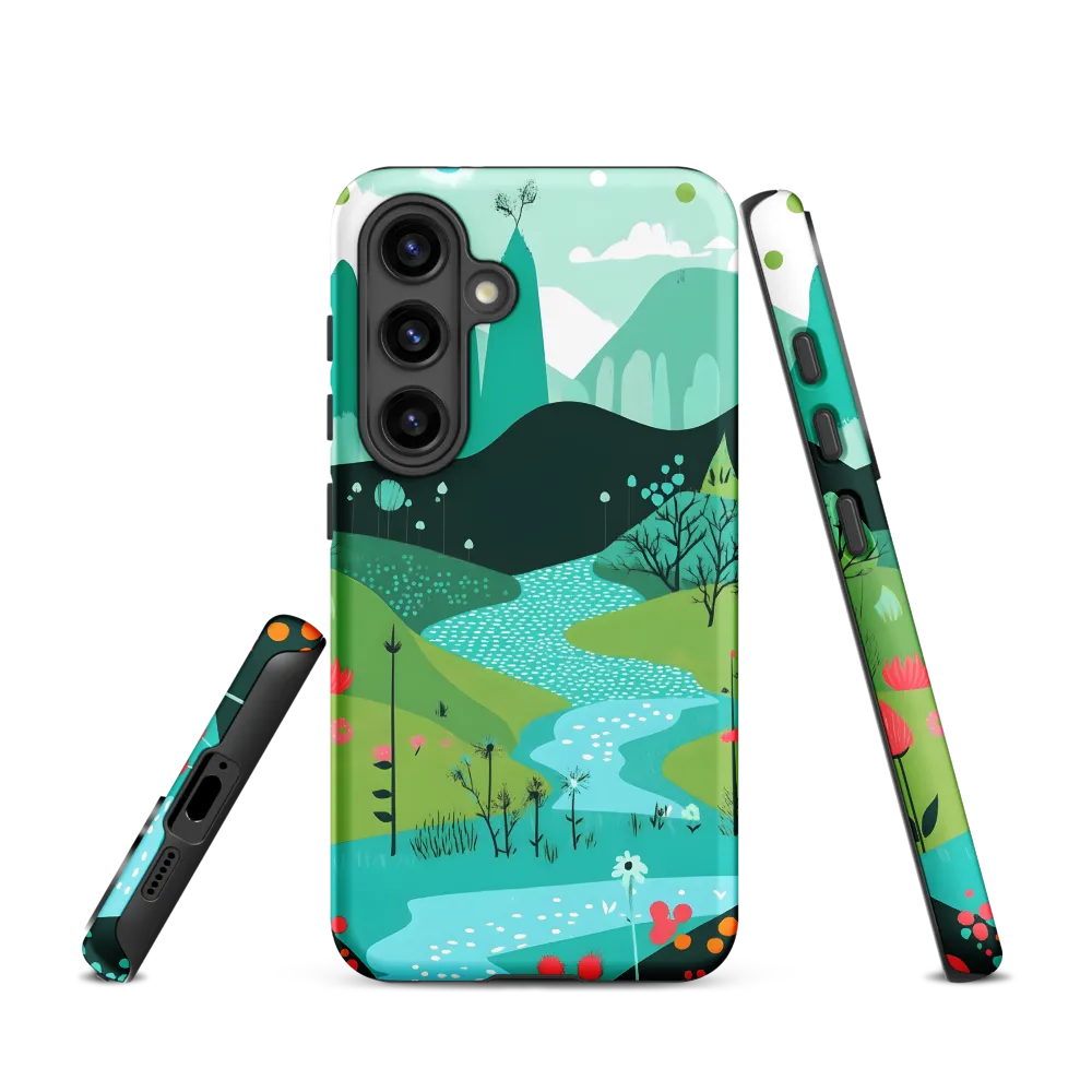 Whimsical River in a Lush Landscape