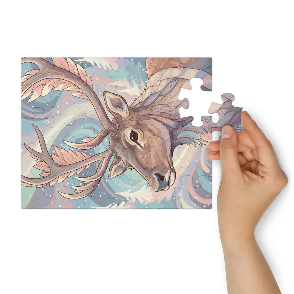 Aurora Stag 
 Jigsaw Puzzle in Tin Box