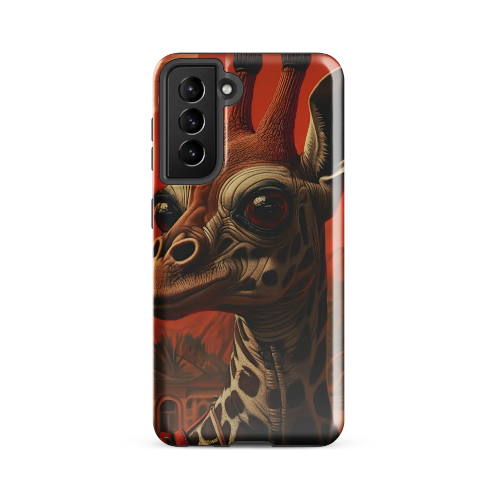 Whimsical Giraffe in an Orange Dreamscape