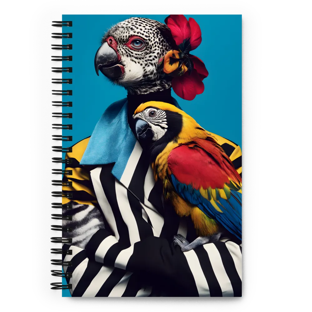 Vibrant Fusion of Flora and Fauna | Spiral Notebook