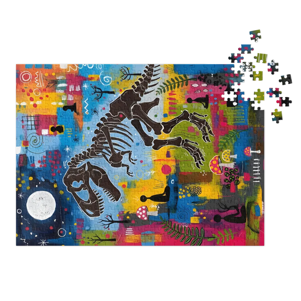 Cosmic Dinosaur Dream 
 Jigsaw Puzzle in Tin Box