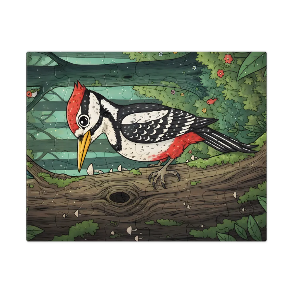 Forest Woodpecker 
 Jigsaw Puzzle in Tin Box