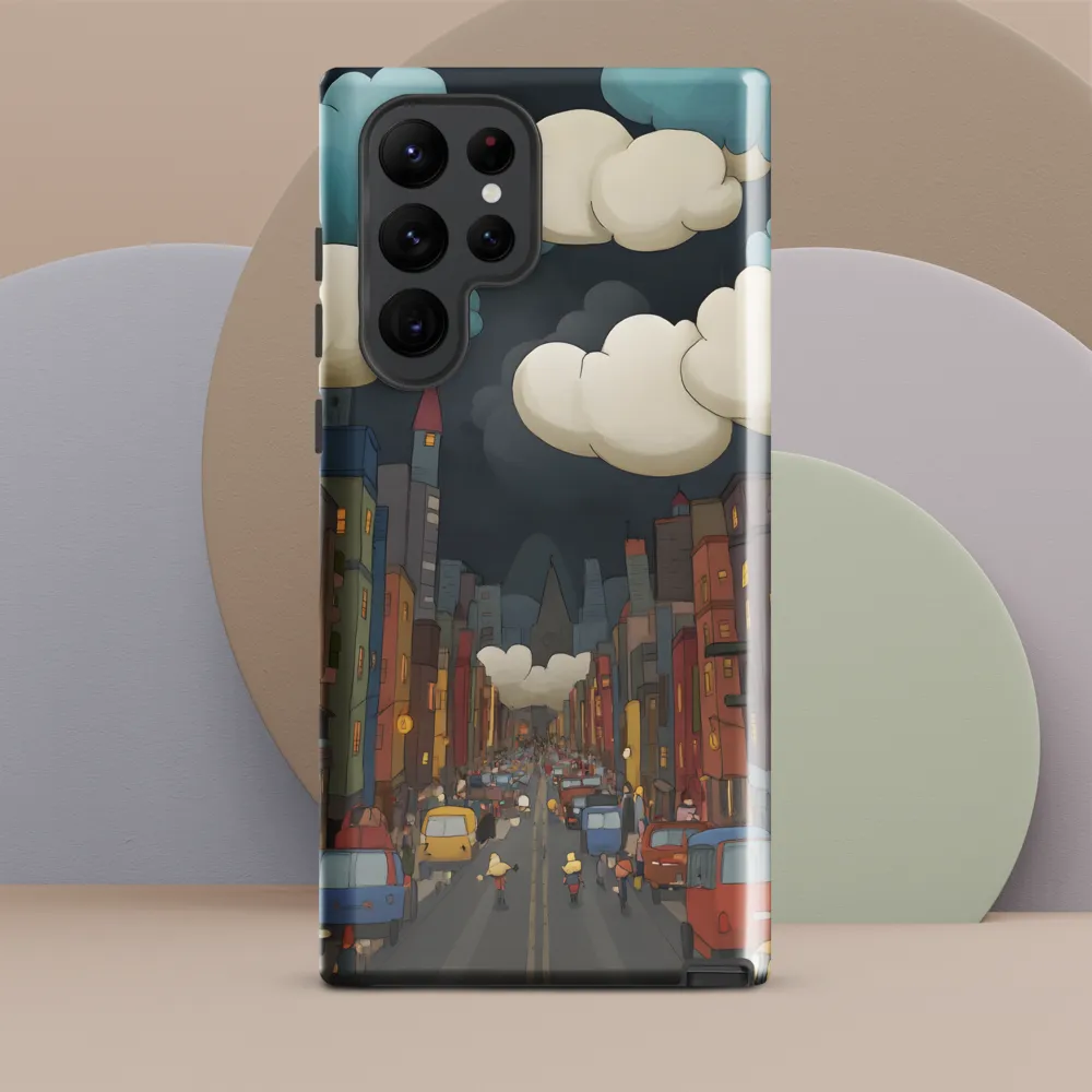 Urban Symphony: A City Awakens at Dusk | Phone Case |  S22 Ultra | Tough Case | Glossy