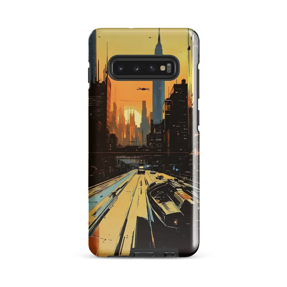 Metro Nexus: A Futuristic Cityscape | Phone Case |  S10 Plus | Tough Case | Glossy