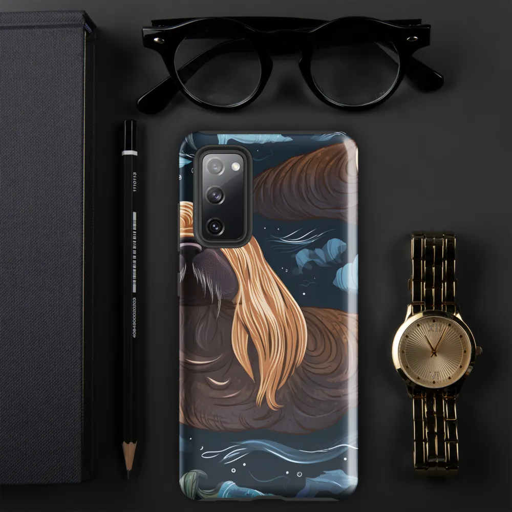 Whimsical Walruses in Deep Blue
