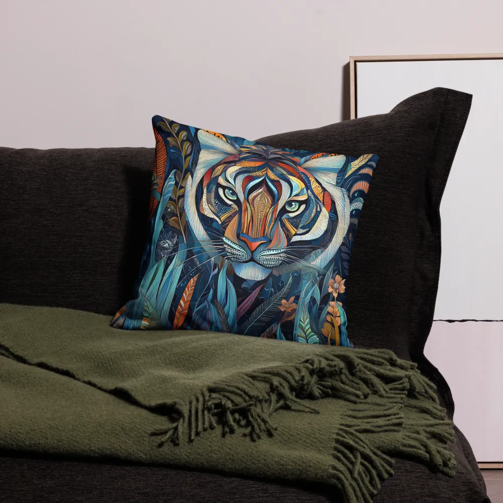 Ornamental Tiger in Teal and Orange