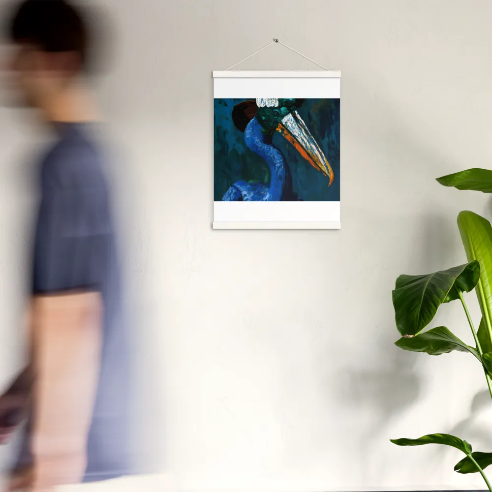 Majestic Absurdity: The Hat-Wearing Bird | Poster With White Wood Hanger | 16″×20″