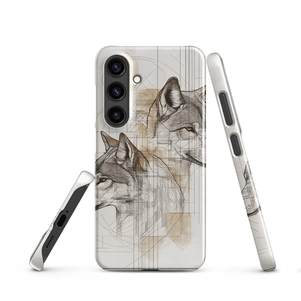 Geometric Harmony: The Essence of Wolves | Phone Case |  S24 | Snap Case | Glossy