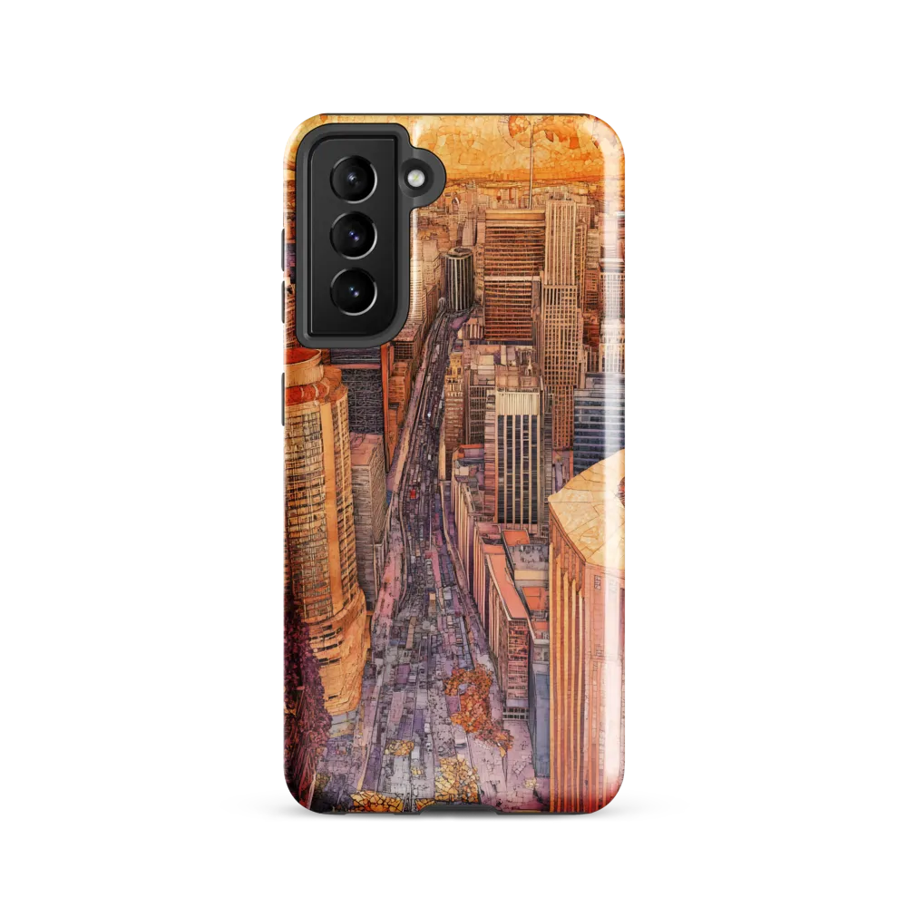 Mosaic Cityscape at Dusk