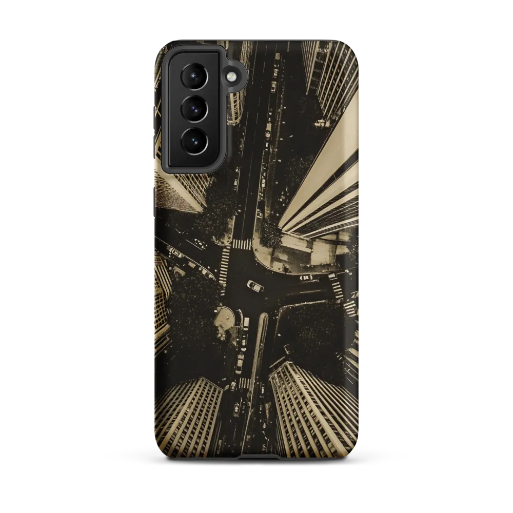 Urban Symphony: Aerial Perspective of City Life | Phone Case |  S21 Plus | Tough Case | Matte