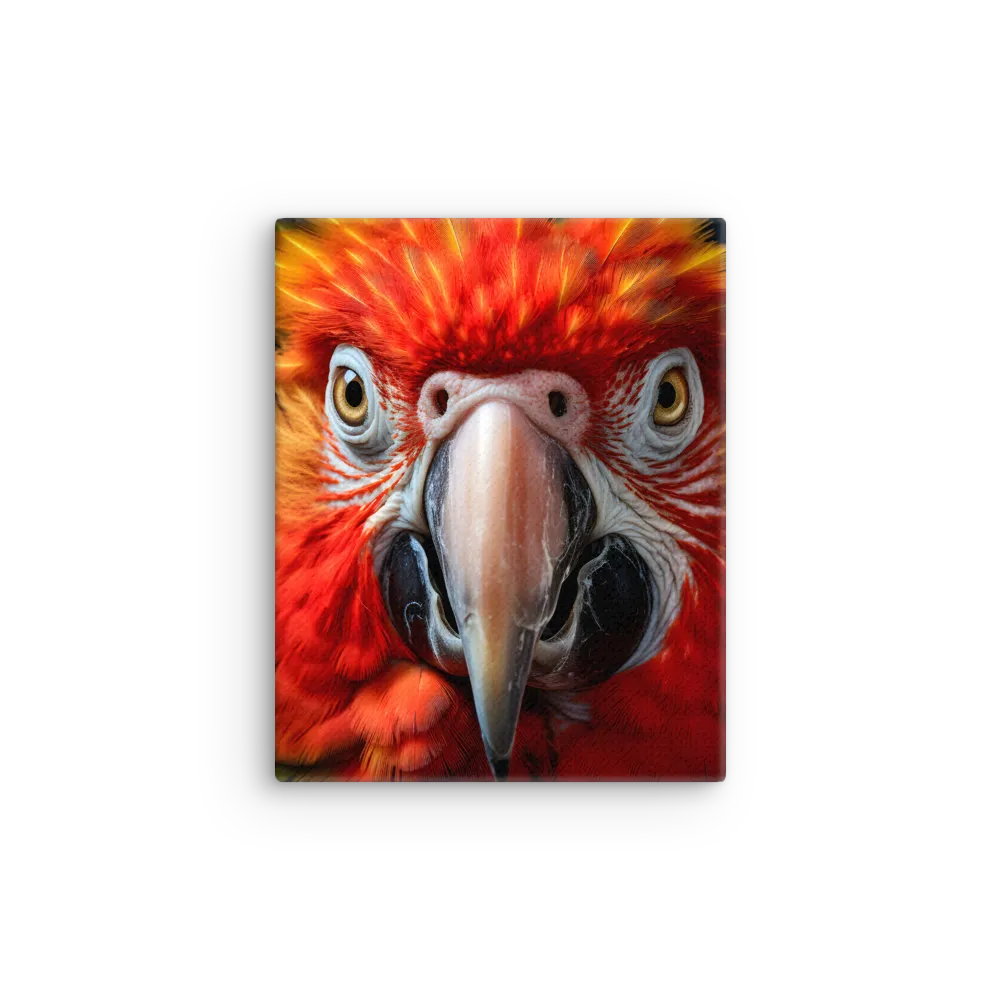The Fiery Gaze of the Parrot | Thin Canvas | 8″×10″
