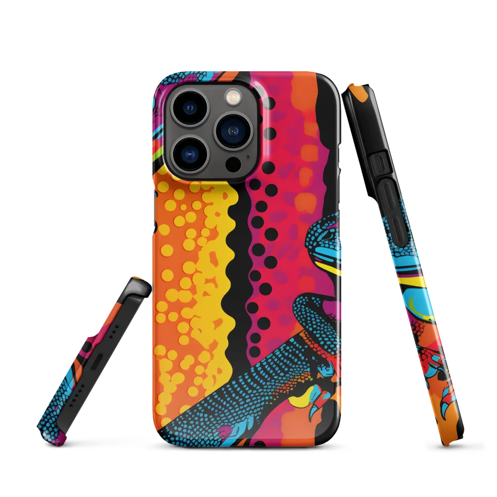 Colorful Encounters: The Playful Geckos | Phone Case |  13 Pro | Snap Case | Glossy