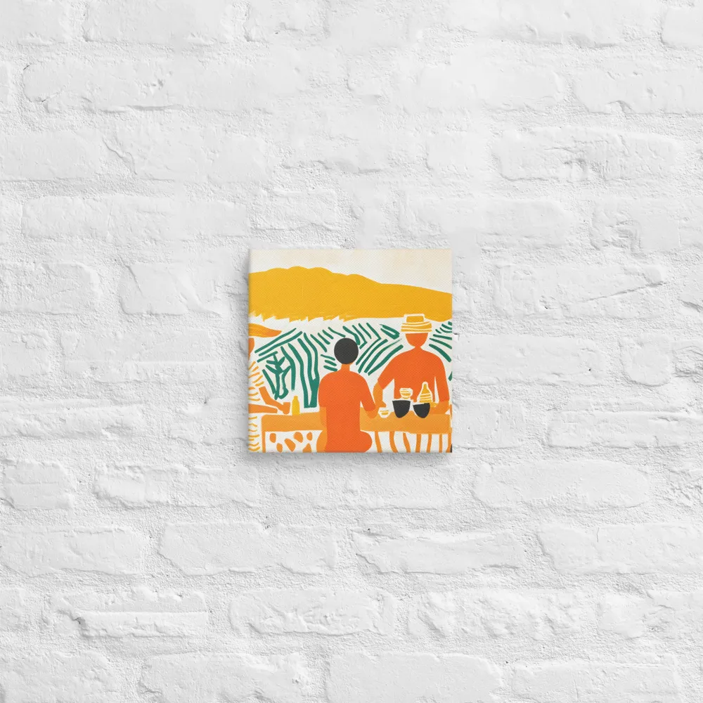 Summer Vibes: Café Conversations | Canvas | 10″×10″