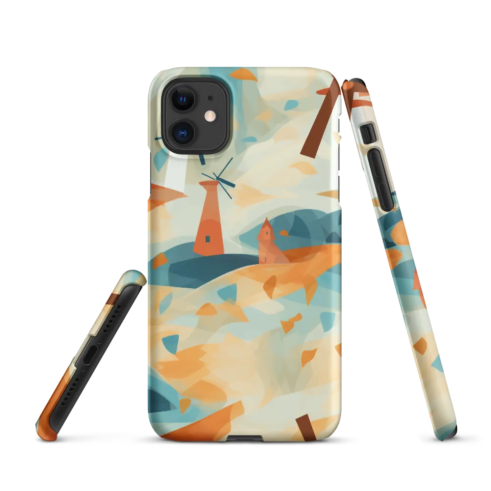 Whimsical Windmills in a Tranquil Landscape | Phone Case |  11 | Snap Case | Matte