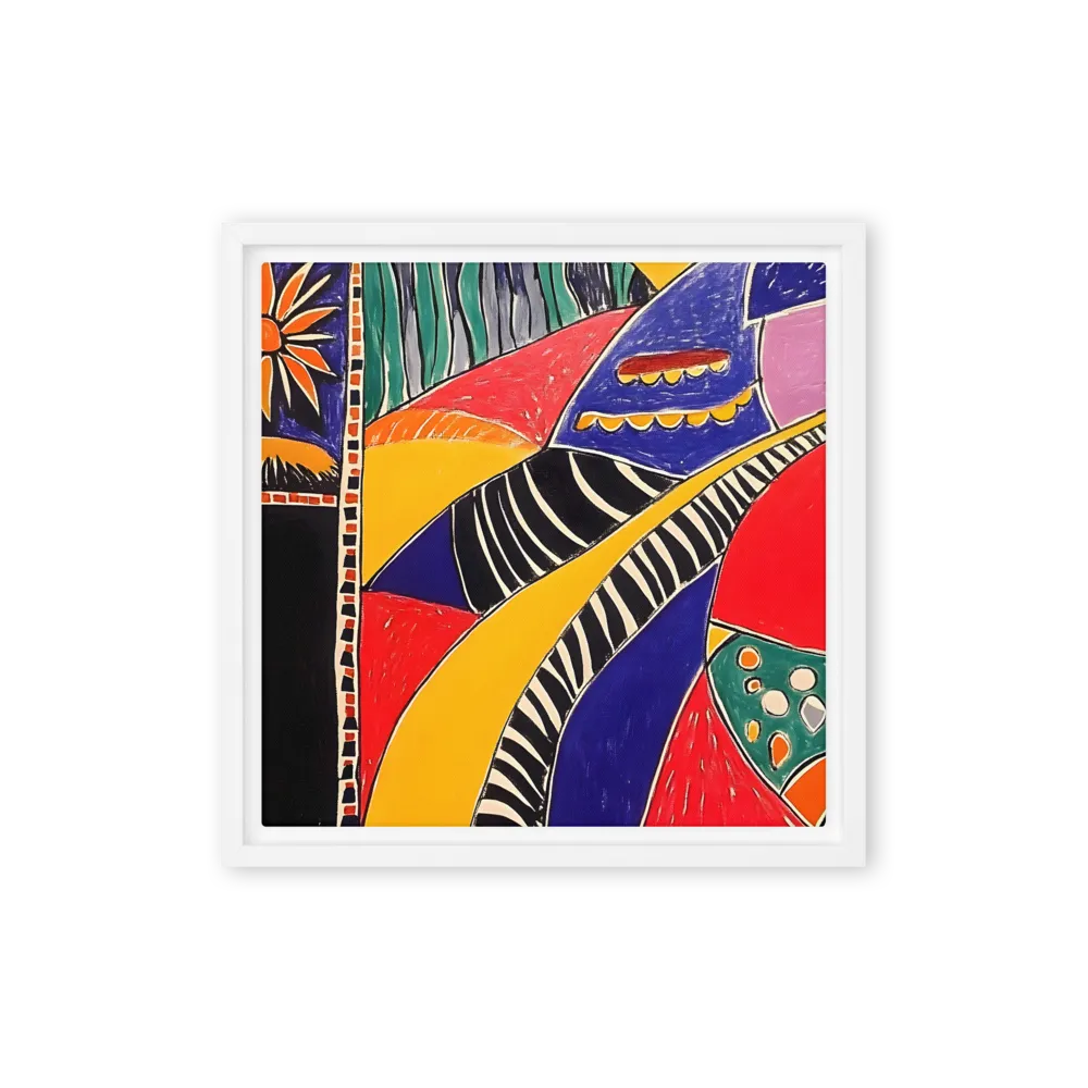 Fauvist Landscape Harmony 
 Canvas with White Frame