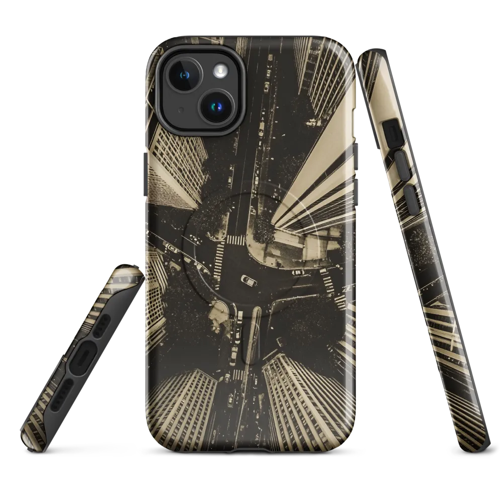 Urban Symphony: Aerial Perspective of City Life | Phone Case |  14 Plus | MagSafe® Tough Case | Glossy