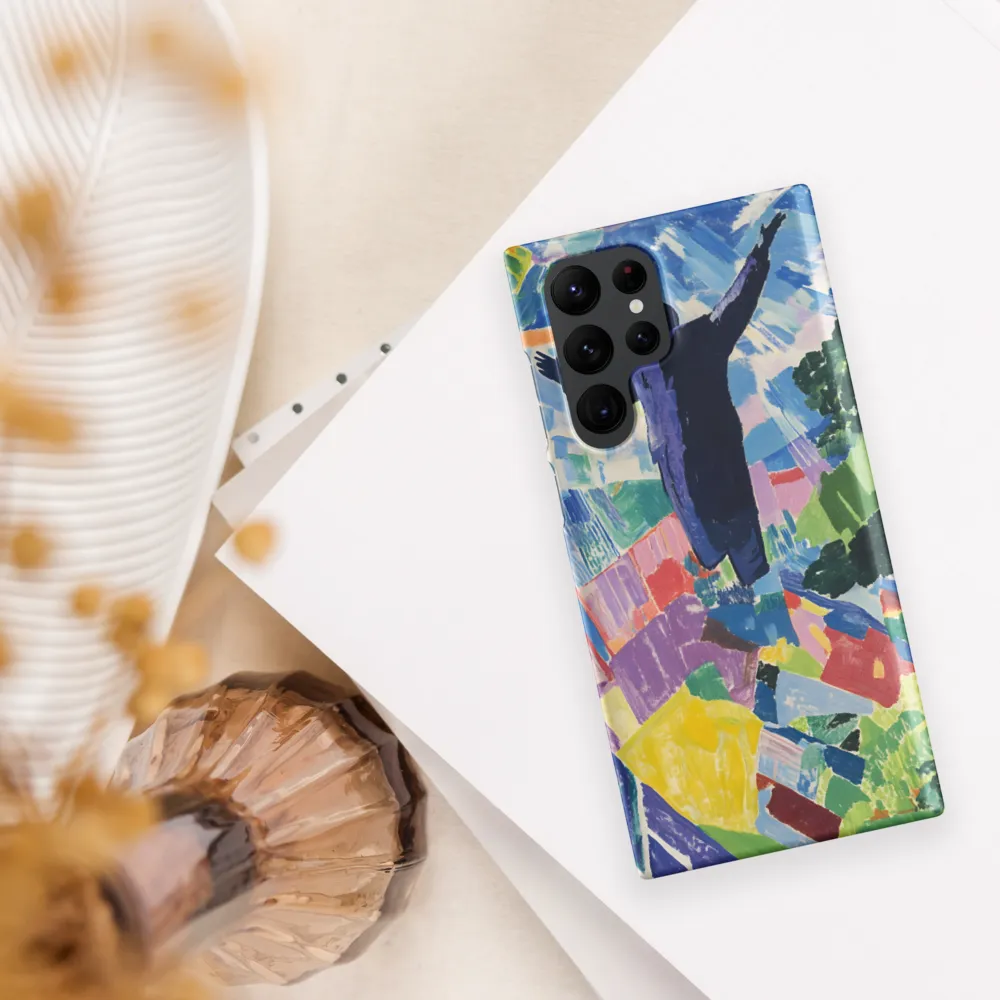 Elysium: A Soaring Figure Amidst Colorful Landscapes | Phone Case |  S22 Ultra | Snap Case | Matte